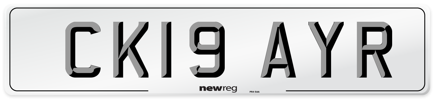 CK19 AYR Number Plate from New Reg